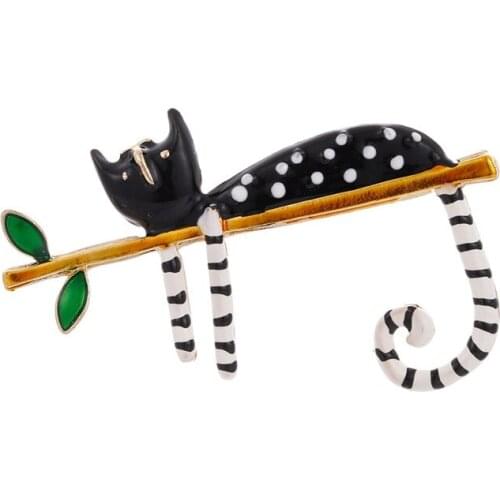 New style animal badge brooch Korean cute lazy spot cat dripping corsage collar pin clothing accessories gift badges brooches