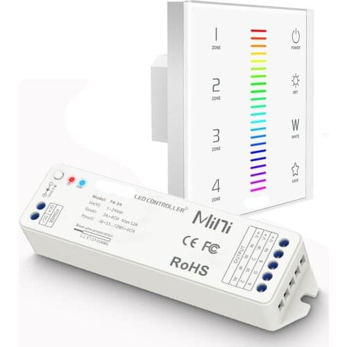 New Led RGBW Strip Controller 110V 220V 2.4GHz RF wireless DMX multi Function Glass Touch Wall Panel RGB String Control