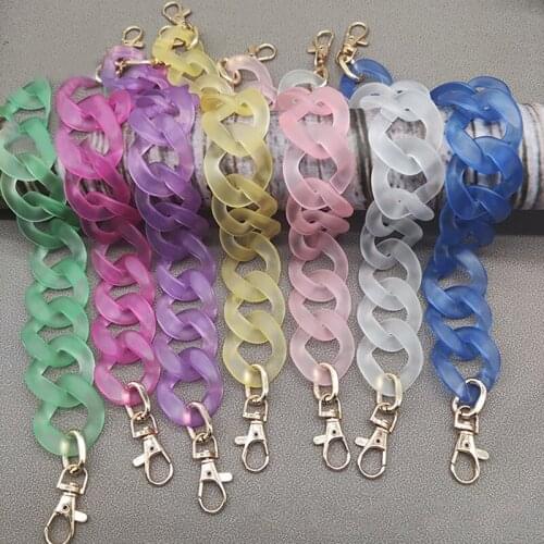Transparent Bag Chain Plastic Frosted Chain Multi-color Resin Bag Chain Fresh Decorative Durable Bag Accessories High Quality