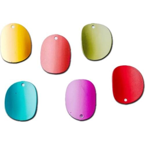 Multicolors Plated Wave Round Eardrop Metal Diy Material Pendant Necklace Earring Charms Jewelry Making Supplies Component 10pcs