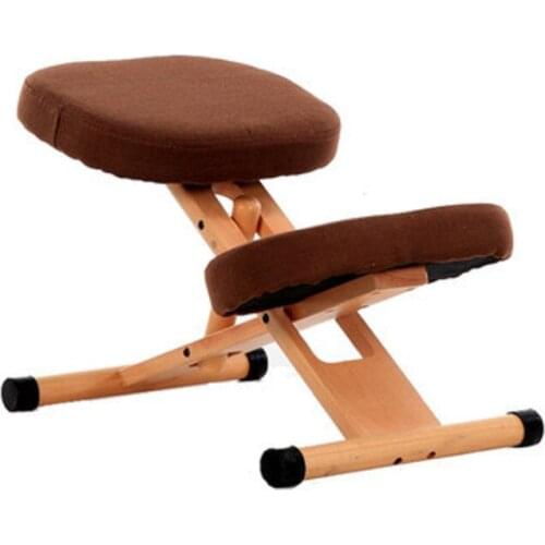 Height Adjustable Ergonomic Kneeling Chair with Back and Handle Wood Office Furniture Kneeling Posture Work Chair Kid Knee Stool