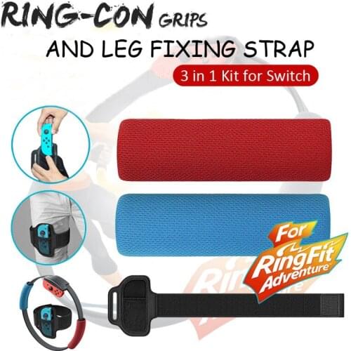 Leg Fixing Strap and Ring-Con Grips for Nintendo Switch Game Fitness Ring Big Adventure Fit Somatosensory Exercise Yoga