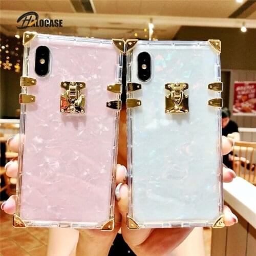 Luxury Square Clear TPU Case For iPhone 11 12 Mini Pro Max Soft Silicone Bling Phone Cover For iPhone X XS Max XR 6 6S 7 8 Plus