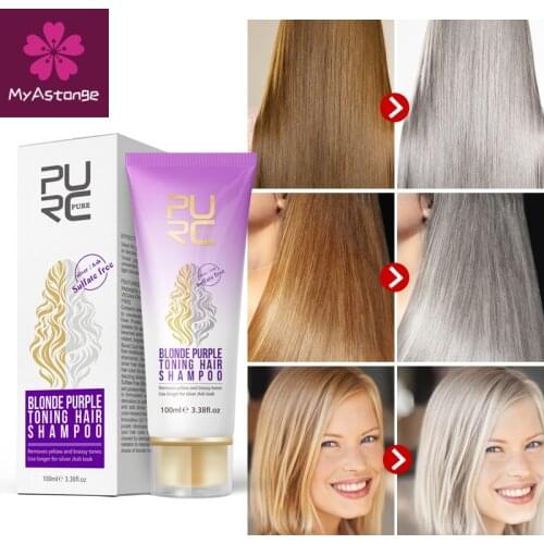 Blonde Purple Hair Shampoo Removes yellow and brassy tones for silver Ash look Purple Hair Shampoo Big Sale