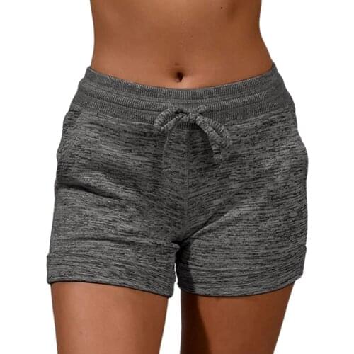 Summer Women Fast Drying Drawstring Shorts Workout Fitness Running Sport Female Shorts Cotton High Waist Gym Cycling Shorts
