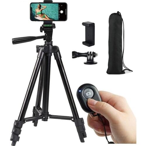 Phone Tripod Lightweight Tripod Stand with Cell Phone Mount Holder Black Mobile Phone Live Tripod and Sport Camera
