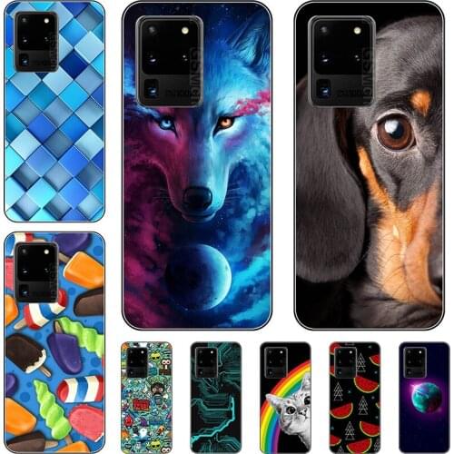 Silicone Cover For Samsung Galaxy S20 Ultra 4G Case Soft TPU Protective Phone Back Case For Samsung S20 Ultra 4G Cartoon Shell