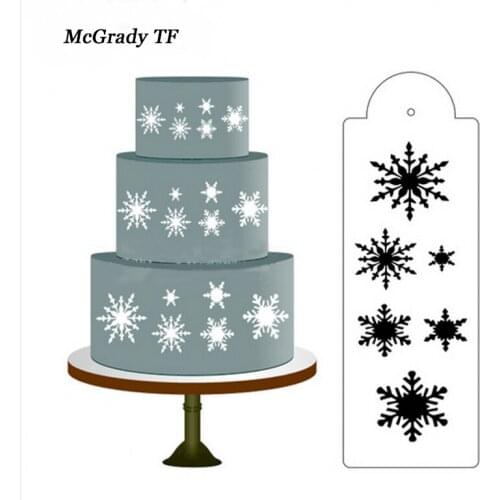 Snowflack Snow Flower Cake Decorating Tools Cake Stencil Template Mold Fondant Decorating Baking Tools