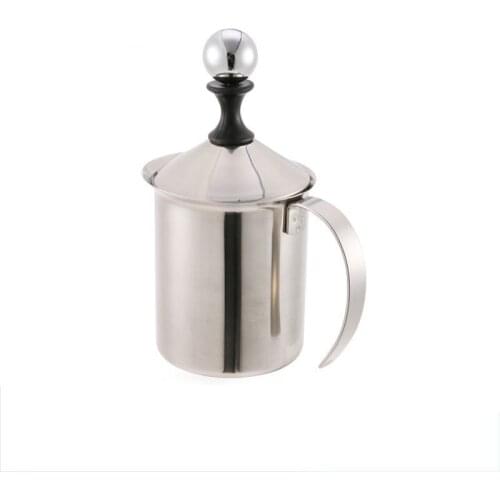 Steel Milk Frother Coffee Milk Foaming Cup 400ml Milk Frother Manual Milk Frother Coffee Appliance
