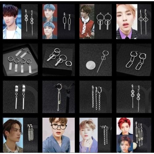 SOHOT Minilism Chic Stainless Steel Pin Tassel Coin Link Chain Geometric Round Circle Shape Unisex Hoop Earrings Gift Parties