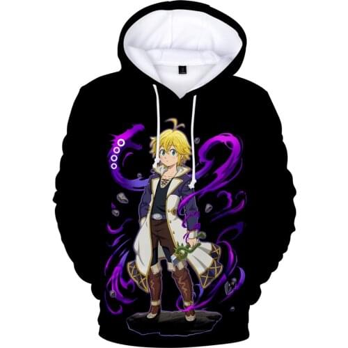 Hot Anime Hoodie Nanatsu No Taizai 3D Hoodies Men/women Autumn Fashion Anime Sweatshirts 3D Print Nanatsu No Taizai Mens Hoodie