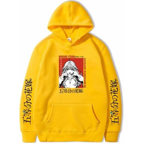 Anime Hoodie Men The Quintessential Quintuplets Kawaii Clothes Itsuki Print Japanese Fashion Tops Hip Hop Punk Style Sweatshirts