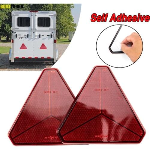 Triangle Red Alerts Safety Sign Reflective Stickers Strip 2x Rear Reflector Gate Post Camper RV Bus Van Truck Trailer