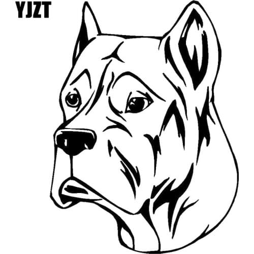 YJZT 9.5CM*12.7CM Alano Dog Valiant Ioyal Car Vinyl Sticker Decal Black/Silver C10-0231