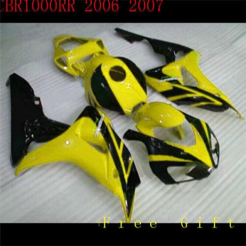 Yellow molding ABS full fairing kit for 2006 2007 CBR1000RR 06 07 bodywork CBR 1000 RR black orange blue fairings set ST66
