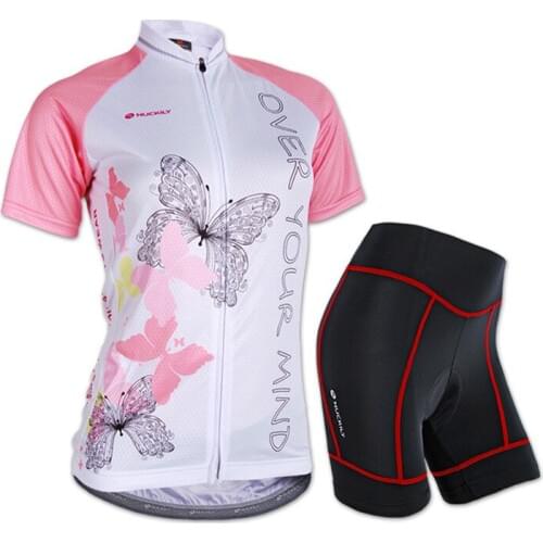 Women Short sleeve bicycle clothing set dress 2021 MTB skinsuit Cycling clothes suit Trisuit triatlon wear Female Bike jersey