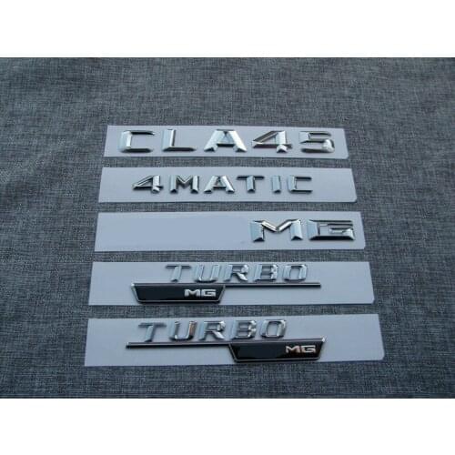 1 set Chrome Letters Emblem Badges for Mercedes CLA45 TURBO for AMG 4MATIC