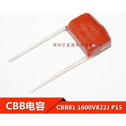 20pcs CBB 822 1600V 822J 1.6KV 8.2nF 0.0082uF P15 CBB81 Capacitance