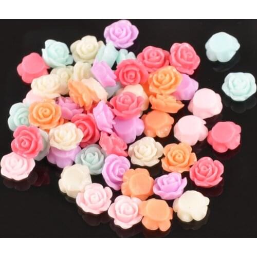 100Pcs Headwear Accessories Phone Decor Mix Rose Resin Flatback Stencils For DIY Scrapbook Embellishments Handmade Crafts C1741