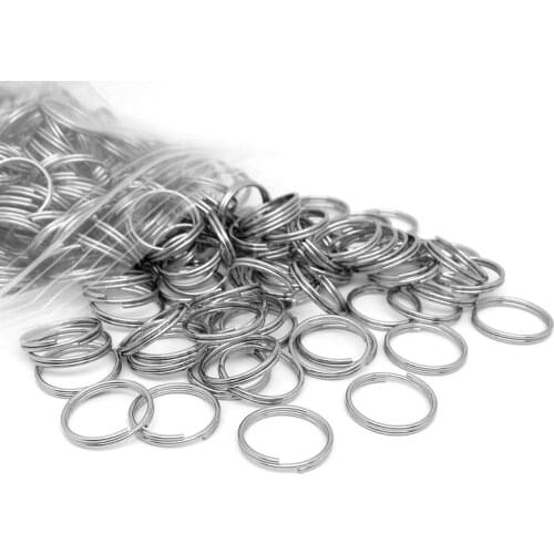 100pcs/lot 6 8 10 12 14mm Stainless Steel Double Jump Rings DIY Key Chain Split Rings Connectors Jewelry Making Supplies Gifts