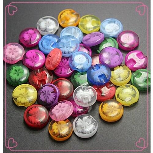 100PCS 14mm mixed colors cute Lollipop pattern round flatback plastic buttons 1 straight hole Sewing children Buttons