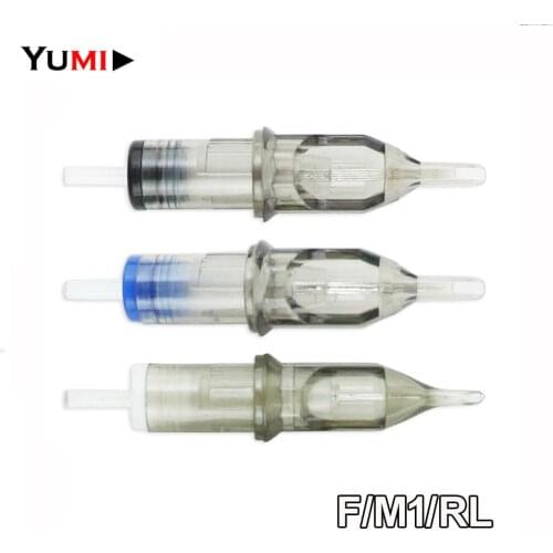 20pcs/lot Disposable Sterilized Permanent Lip Eyebrow Makeup Tattoo Cartridges Needles Flat Liner Tattoo Rotary Pen Supplies