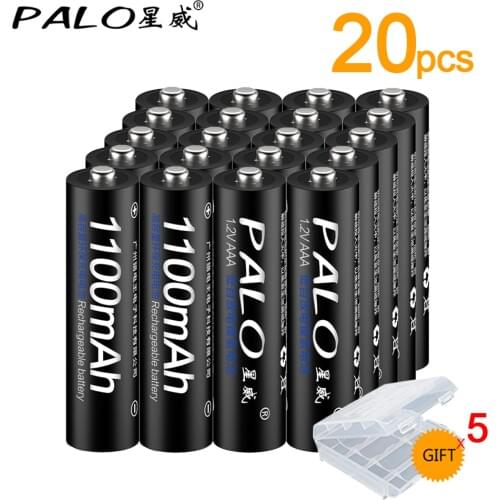 20pcs PALO 1.2v NIMH AAA Battery 3A 1100MAH AAA Rechargeable Battery aaa ni-mh batteries battery rechargea for flashlight toys