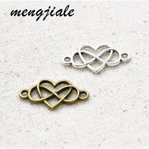 22pcs wholesale zinc alloy Heart Connectors Little Valentines Day Love Beading Bracelet Earring Jewelry Supplies 25*13*2mm