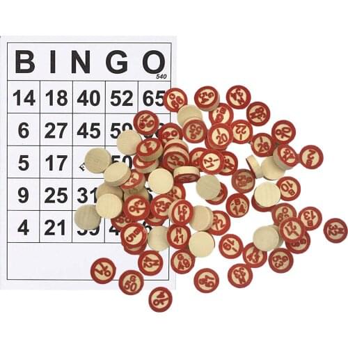 40x Classic BINGO Cards Easy Read 75 Numbers Chips Adults Activity Toy