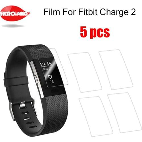 5pieces Anti-scratch Ultra Thin HD Clear Protective Film Guard For Fitbit Charge 2 Charge2 Wristband Full Screen Protector Cover