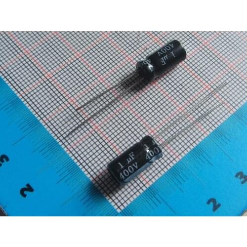 50pcs/lot high Quality DIP Aluminum Electrolytic Capacitor 400V 1UF 6*12MM electrolytic capacitor 1uf