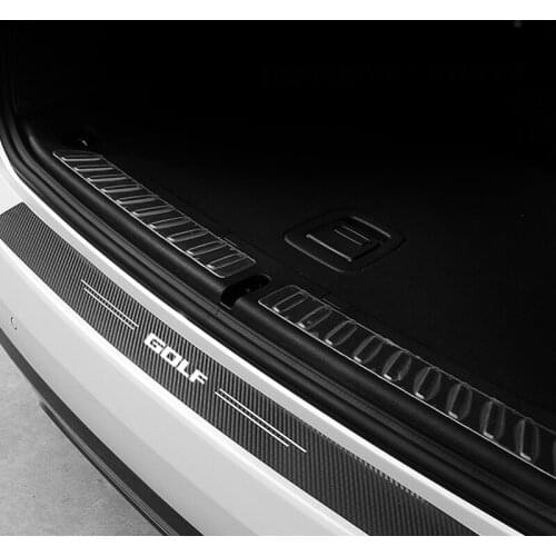 Car Trunk Boot Decor Rear Bumper Carbon Fiber Sticker For VW Volkswagen Golf 5 6 7 7.5 8 MK5 MK6 MK7 MK7.5 GTI A5 A6 A7 R Line