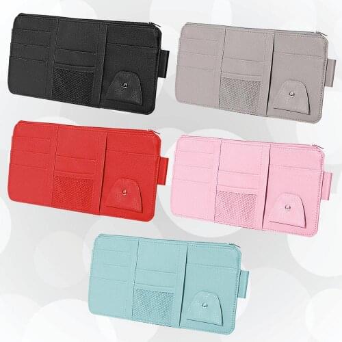 Car Sun Visor Organizer Multifunctional Zipper Type Holder Storage Folder Bill Card CD Sunglasses Clip Stowing Tidying 2021 New