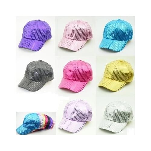 Club Party Dancer Party Sequin Cap Adults Children Baseball Cap Glitter Sparkling Shiny Hats Adjustable colorful Christmas gift
