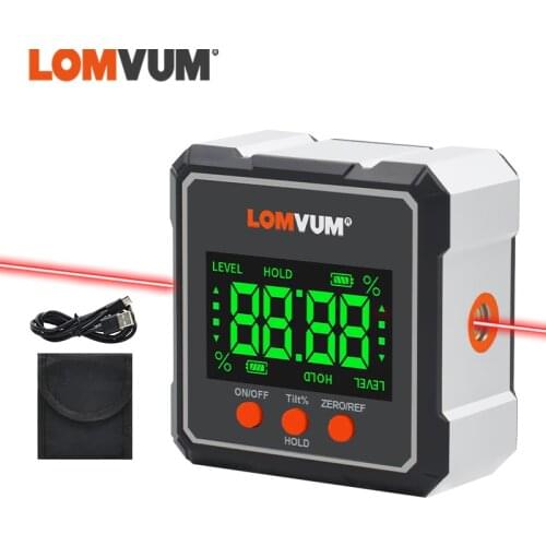 LOMVUM Digital Protractor Inclinometer Magnetic Base Electronic Level Box Magnetic Base Angle Gauge Meter Measuring Tools