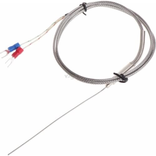 K-Type Thermocouple Probe 1mm x 100mm 2-wires Temperature Sensors 2-Terminals 1m Thermocouple MAY08 dropshipping