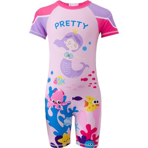 Kids Swimming Suits One-Piece Swimwear Quick Dry Girls Breathable Swimsuit Boys Casual Beachwear Summer Elastic Bathing Suit