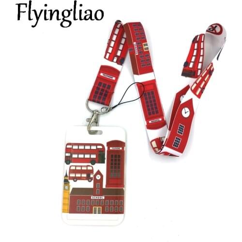 England British bus Credit Card ID Holder Bag Student Women Travel Bank Business Card Cover Badge Accessories Gifts Decorations