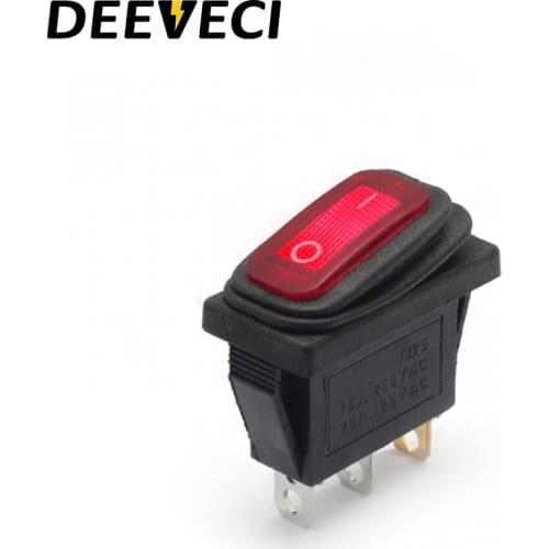 KCD3 12V 220V green yellow waterproof ip67 illuminated toggle switch 3pins on off dpdt boat pc power button rocker switch
