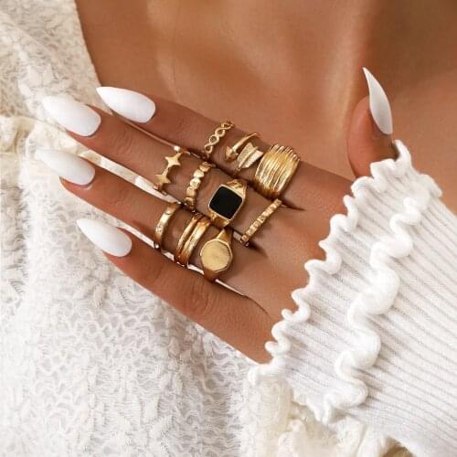 Matching rings set for women anillo bagues bohemian jewelry teen girls sieraden accesorios mujer fashion 2021 bijoux lgbt gift