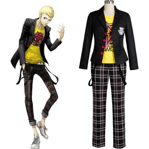 Megami Tensei Persona 5 Ryoji Sakamoto Cosplay Costume Outfit Original Anime Uniform Full Suit Halloween Party Costumes