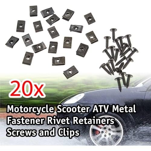 20 Set 8mm Car Iron Screw Fasteners Screw & Clip For Hyundai/Honda/KIA Car Bumper Mudguard Fastener Fixing Clips Car Accessories