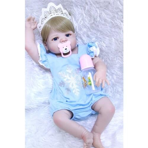DollMai 23" bebes reborn girl dolls full body silicone reborn baby doll toys for children gift can enter water bonecas reborn