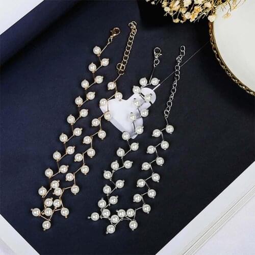 Fashion Women Branched Faux Pearl Beaded Choker Necklace Party Jewelry Gift
