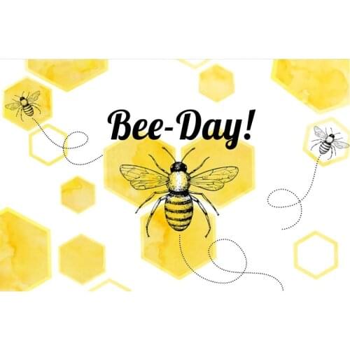 Cartoon Sweet Bee Day Printing Backdrop Party Room Decor Photo Booth Studio Prop