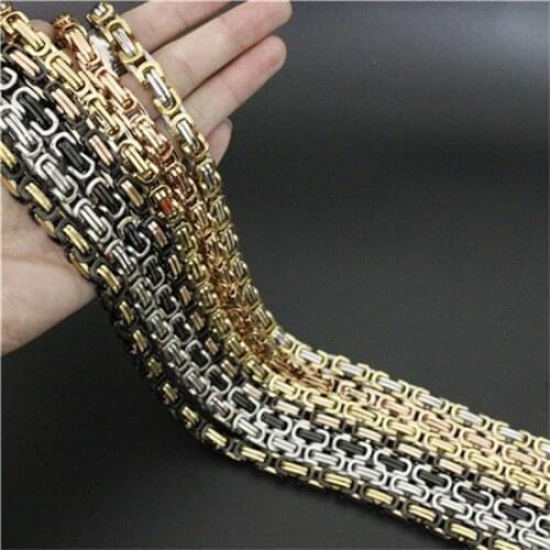 22 inch 8mm/6mm/4mm Cool Man 7 colors Necklace Jean Chain 316L Stainless Steel Fashion Polishing Golden Biker Style Necklace