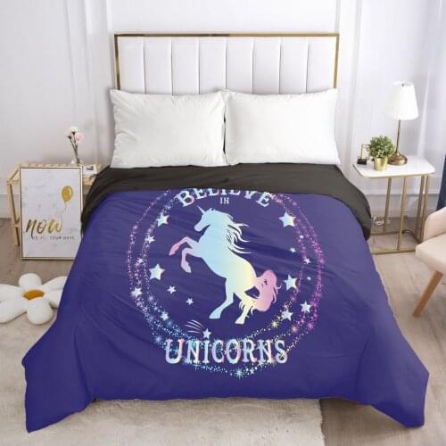 Unicorn Cartoon Duvet Cover with Zipper Comforter/Quilt/Blanket Case 140x200 220x240 3D Bedding For Baby Kids Child Girls Boys