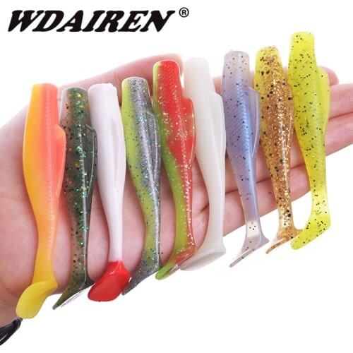 6pcs/Lot Fishing Minnow T Tail Soft Lures 8.5cm 5g Floating Swimbaits Elastic Silicone Artificial Baits Jigging Wobblers Tackle