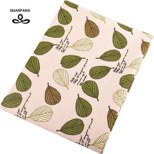 Green Leaf Series,Cotton Linen Fabric For Sewing Quilting,DIY Sofa Table Cloth Furniture Cover Tissue Curtain Cushion Half Meter