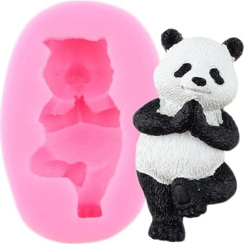 DIY Panda Silicone Mold Baby Party Fondant Cake Decorating Tools Cupcake Topper Molds Candy Clay Chocolate Gumpaste Moulds